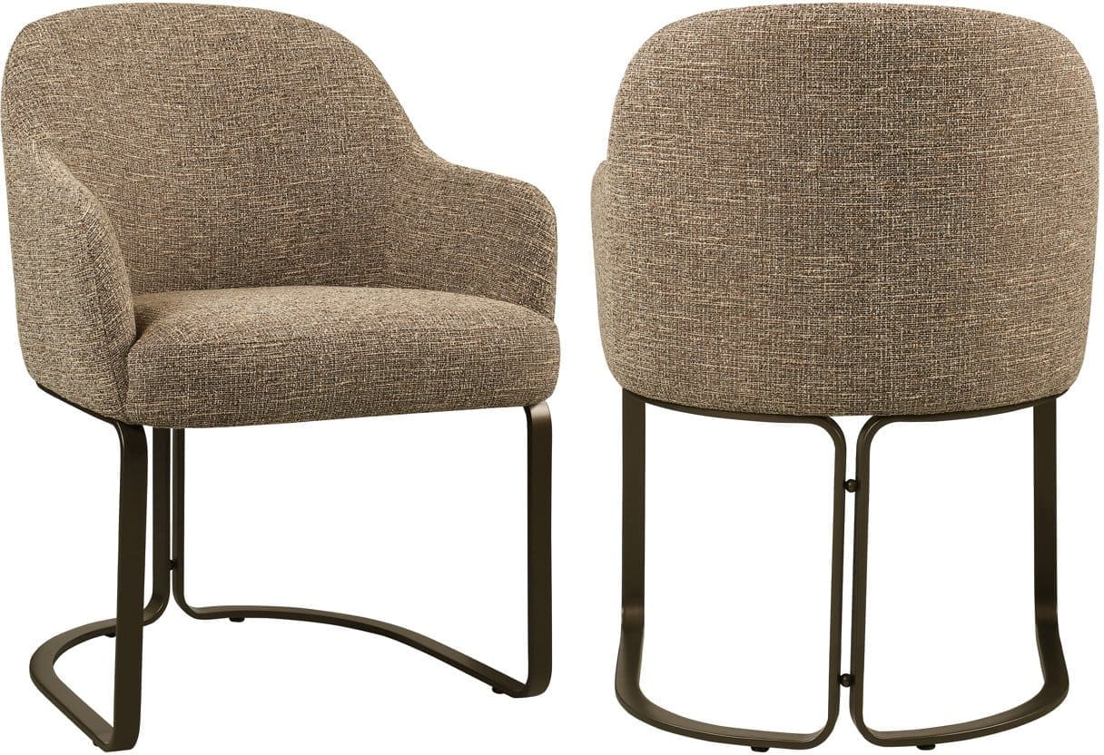 Richmond Interiors Eetkamerstoel Hadley brown tweed fire retardant Bruin Eetkamerstoel