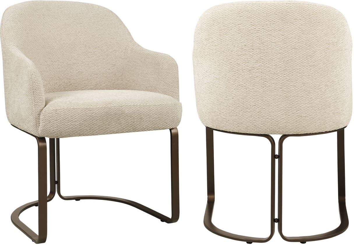 Richmond Interiors Eetkamerstoel Hadley natural boldweave fire retardant Beige Eetkamerstoel