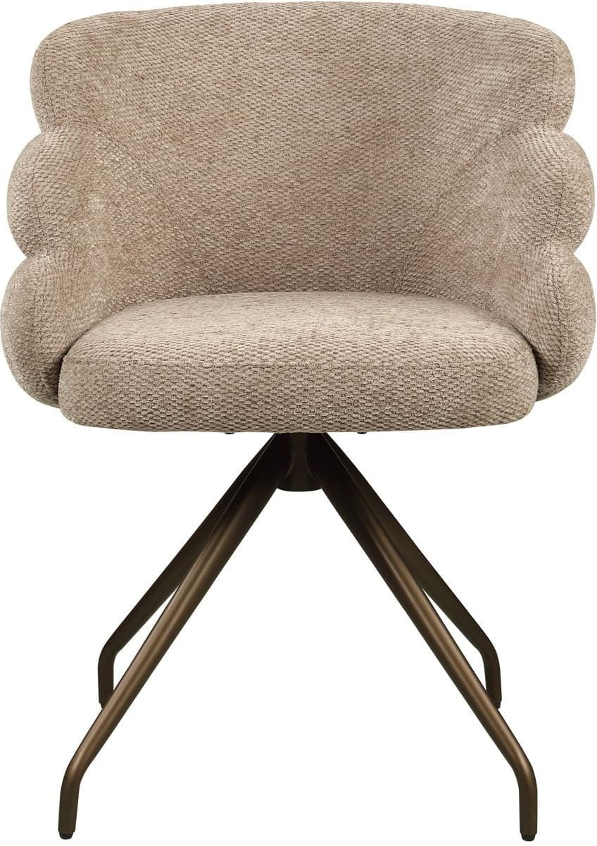 Richmond Interiors Eetkamerstoel Kayla mocca boldweave swivel Eetkamerstoel
