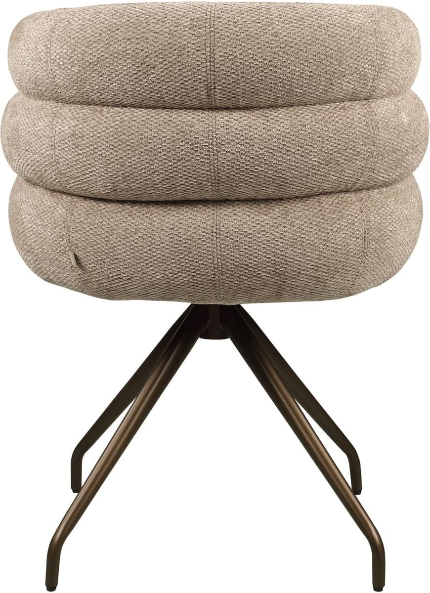 Richmond Interiors Eetkamerstoel Kayla mocca boldweave swivel Eetkamerstoel
