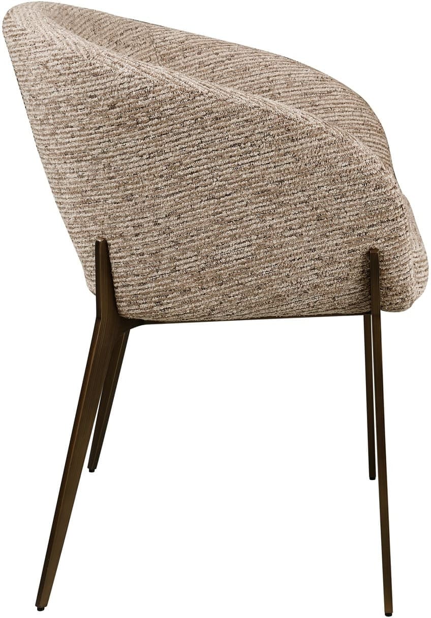 Richmond Interiors Eetkamerstoel Kenzi mocca linear fire retardant Eetkamerstoel