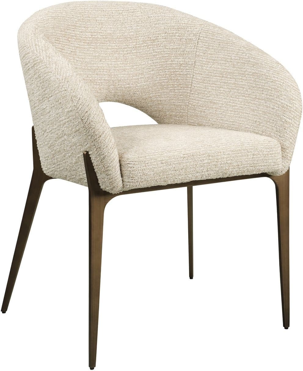 Richmond Interiors Eetkamerstoel Kenzi natural linear fire retardant Beige Eetkamerstoel
