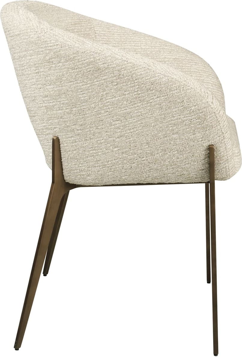 Richmond Interiors Eetkamerstoel Kenzi natural linear fire retardant Beige Eetkamerstoel