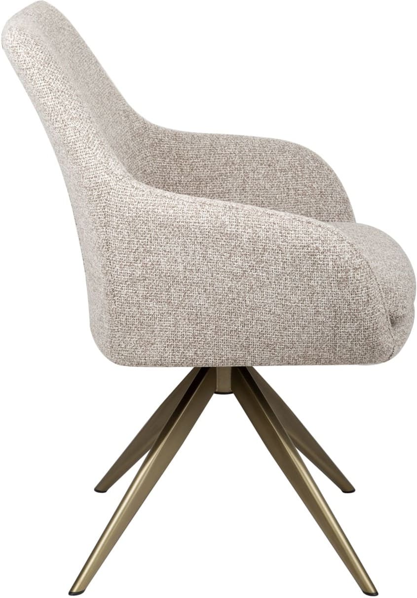 Richmond Interiors Eetkamerstoel Lisonne cayenne brown swivel fire retardant Bruin Eetkamerstoel