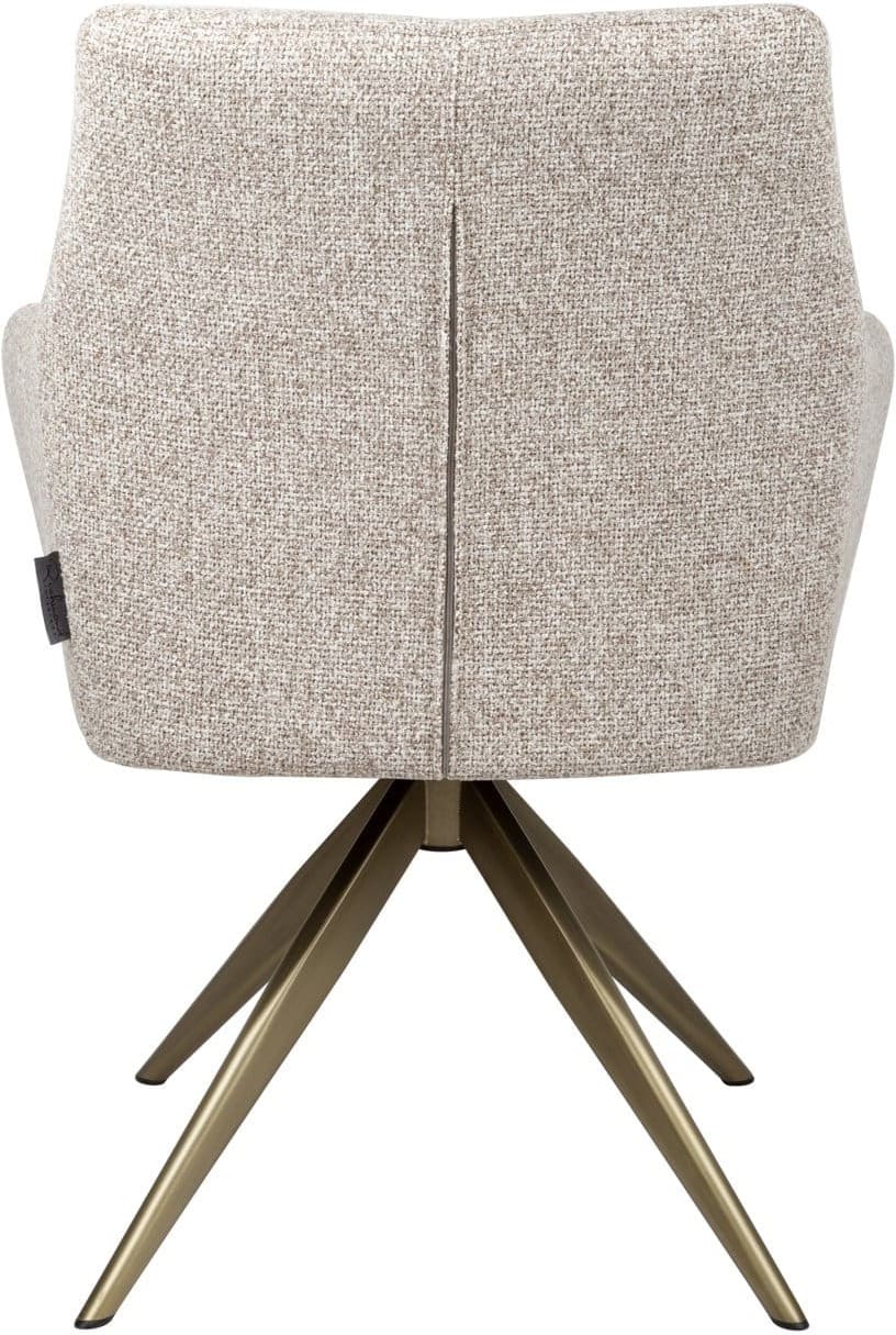 Richmond Interiors Eetkamerstoel Lisonne cayenne brown swivel fire retardant Bruin Eetkamerstoel
