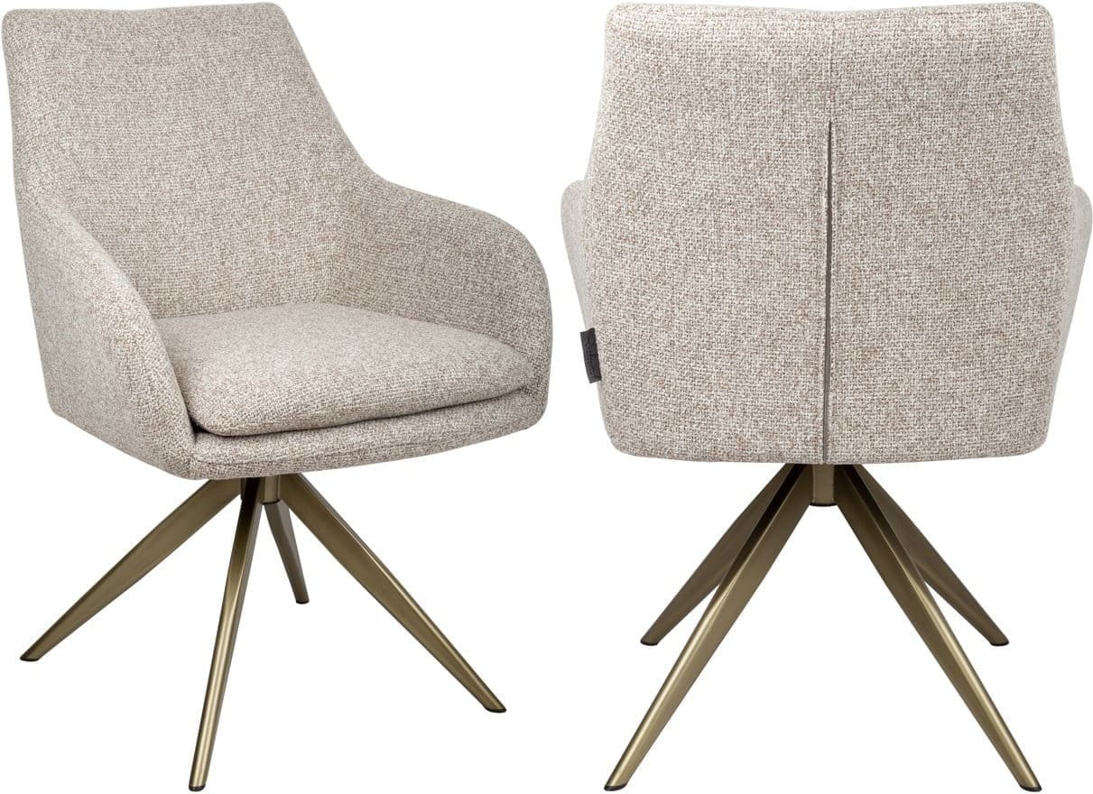 Richmond Interiors Eetkamerstoel Lisonne cayenne brown swivel fire retardant Bruin Eetkamerstoel