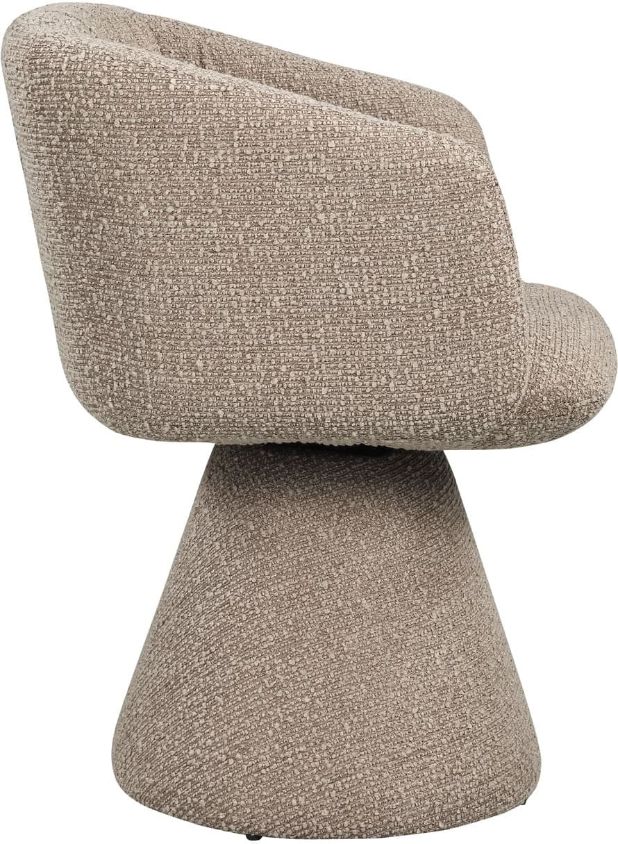 Richmond Interiors Eetkamerstoel Madeline mocca chunky swivel Eetkamerstoel
