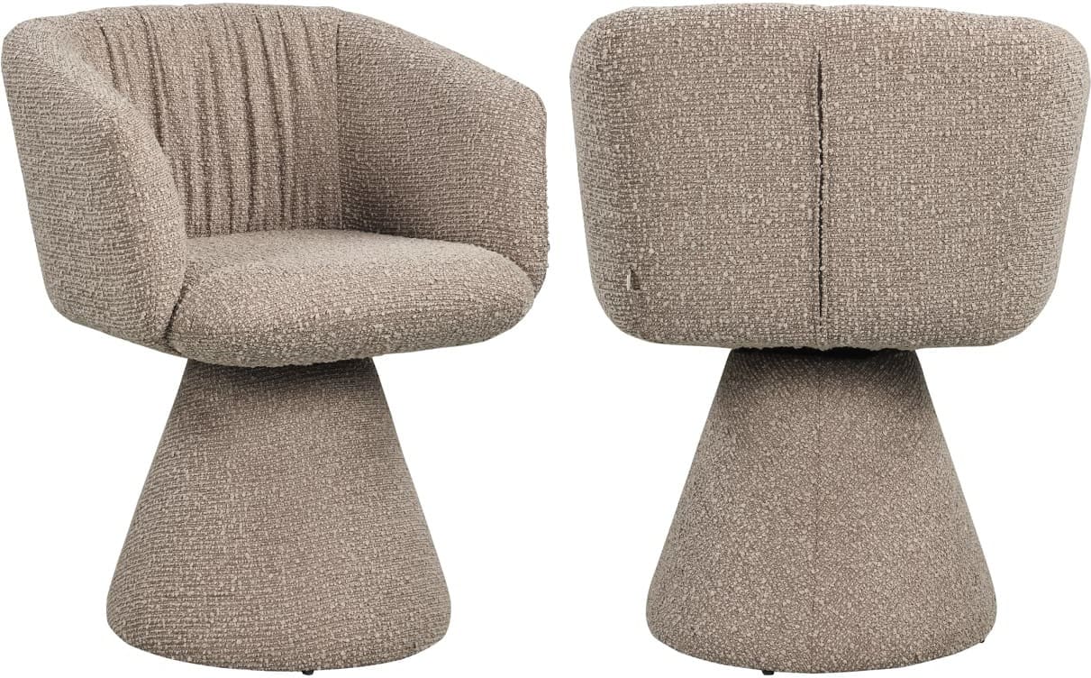 Richmond Interiors Eetkamerstoel Madeline mocca chunky swivel  Eetkamerstoel