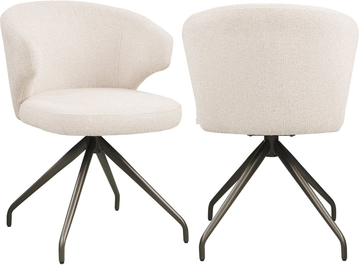 Richmond Interiors Eetkamerstoel Milly biscotti swivel Eetkamerstoel