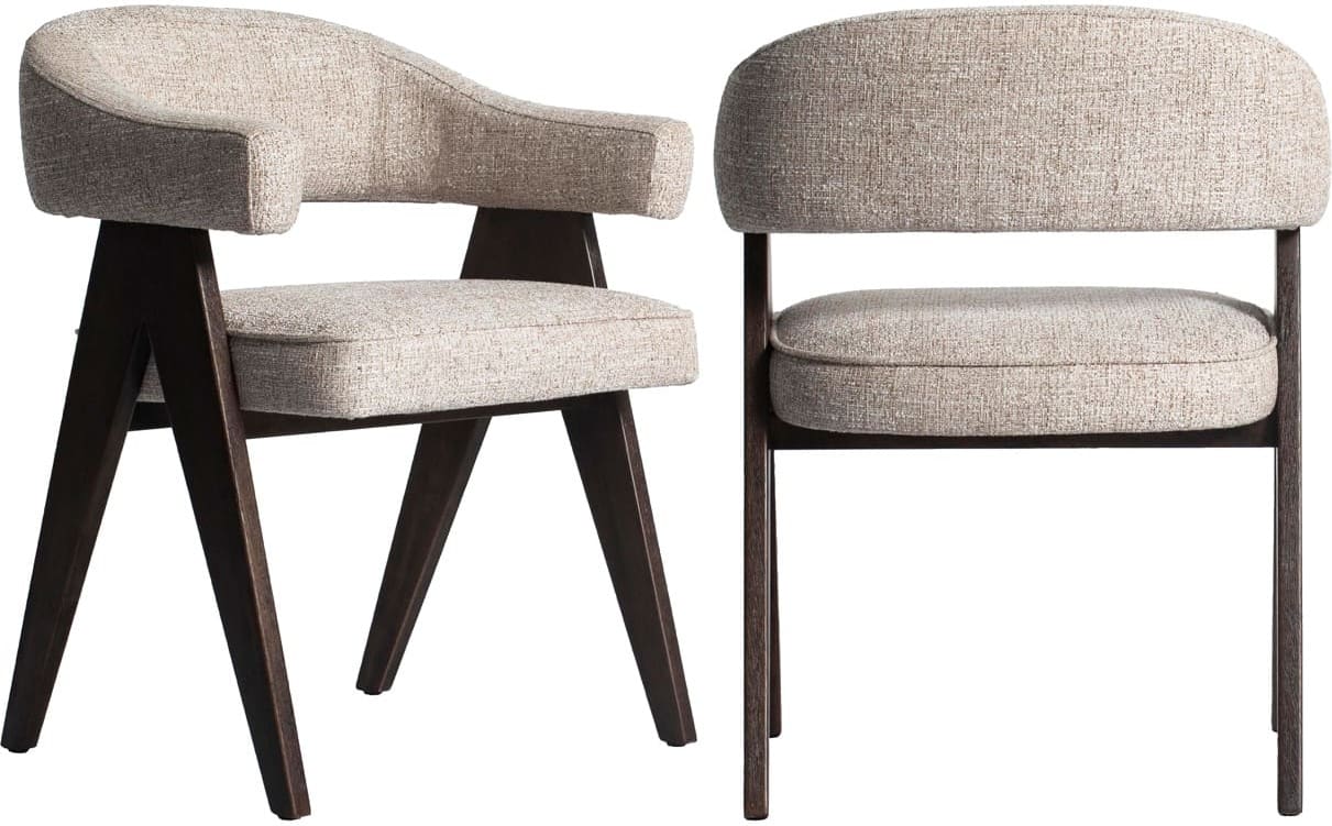 Richmond Interiors Eetkamerstoel Mori cream tweed fire retardant  Eetkamerstoel