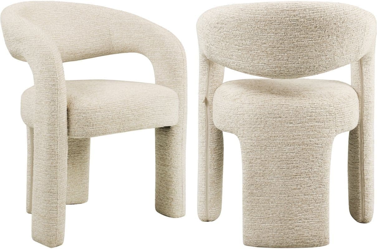 Richmond Interiors Eetkamerstoel Soho natural linear fire retardant Beige Eetkamerstoel