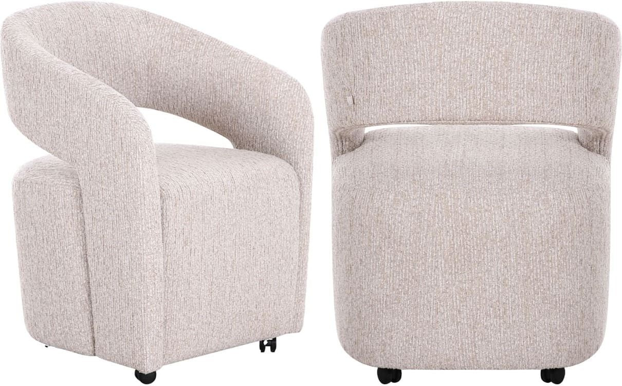 Richmond Interiors Eetkamerstoel Vixen natural linear Beige Eetkamerstoel