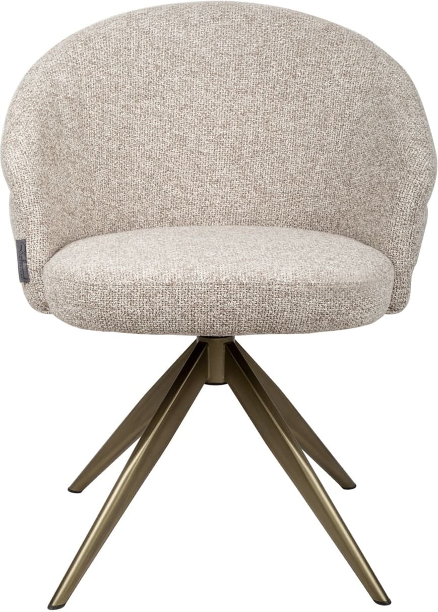 Richmond Interiors Eetkamerstoel Zendaya cayenne brown swivel fire retardant Bruin Eetkamerstoel