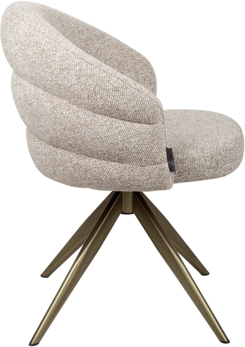 Richmond Interiors Eetkamerstoel Zendaya cayenne brown swivel fire retardant Bruin Eetkamerstoel