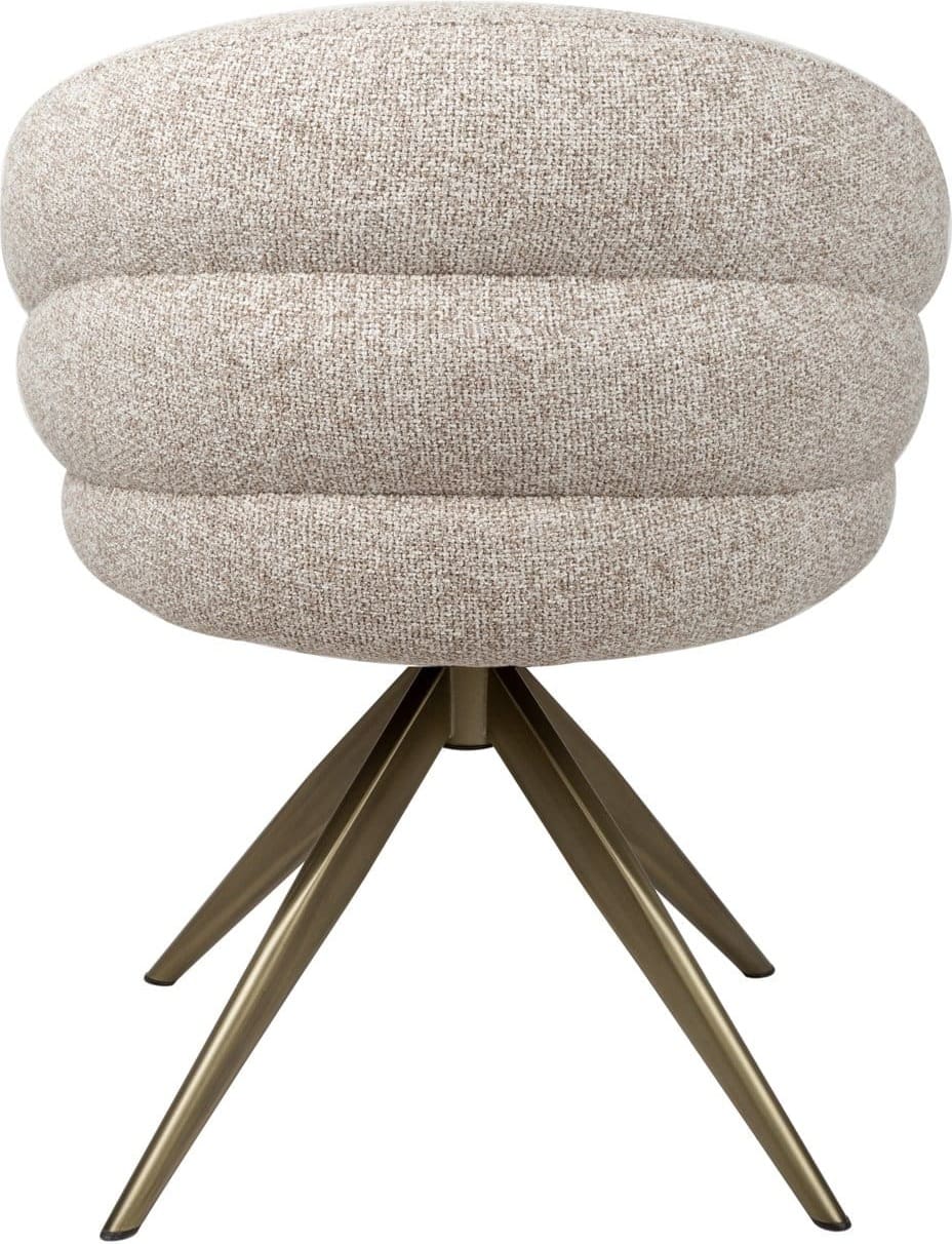 Richmond Interiors Eetkamerstoel Zendaya cayenne brown swivel fire retardant Bruin Eetkamerstoel