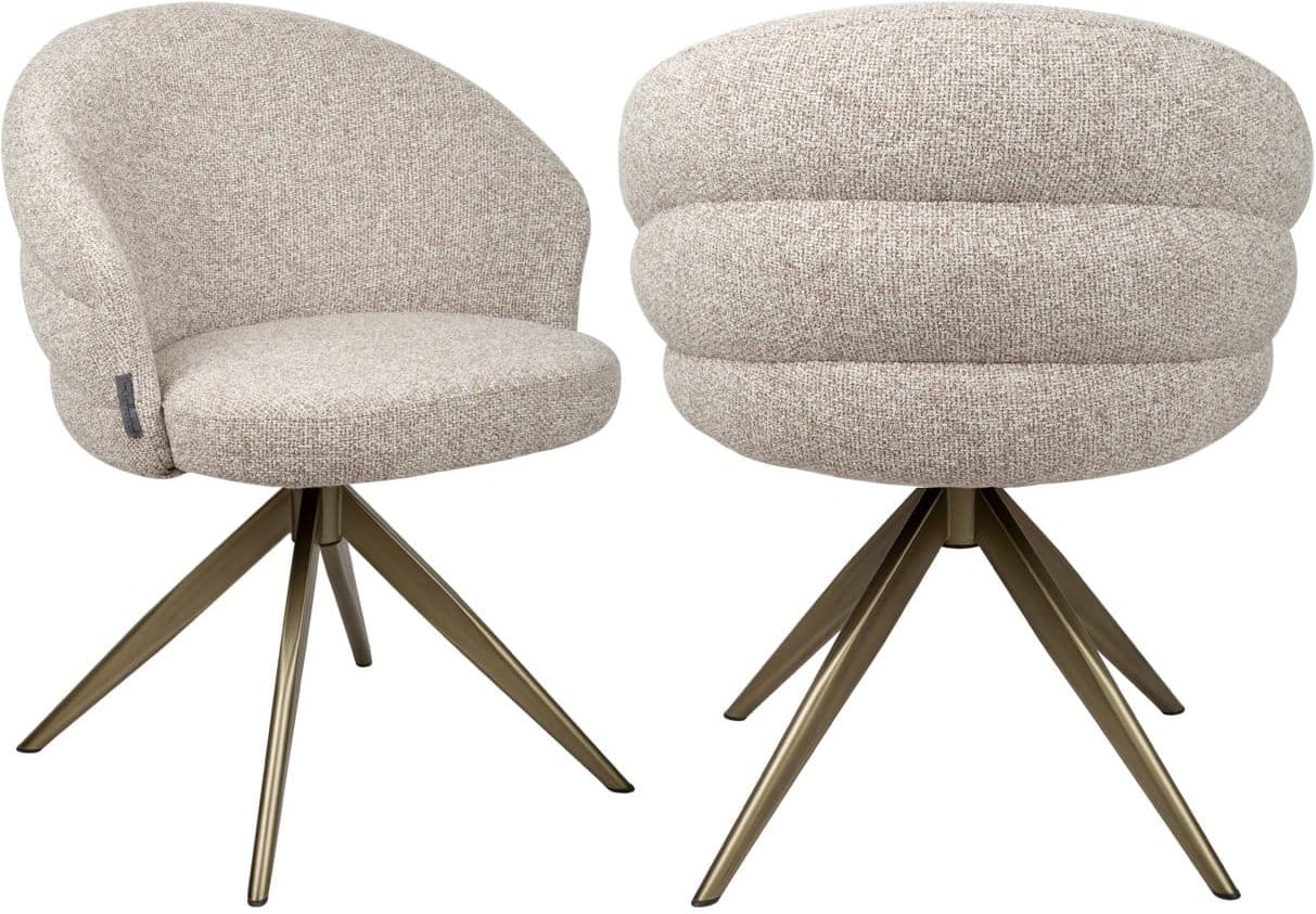 Richmond Interiors Eetkamerstoel Zendaya cayenne brown swivel fire retardant Bruin Eetkamerstoel