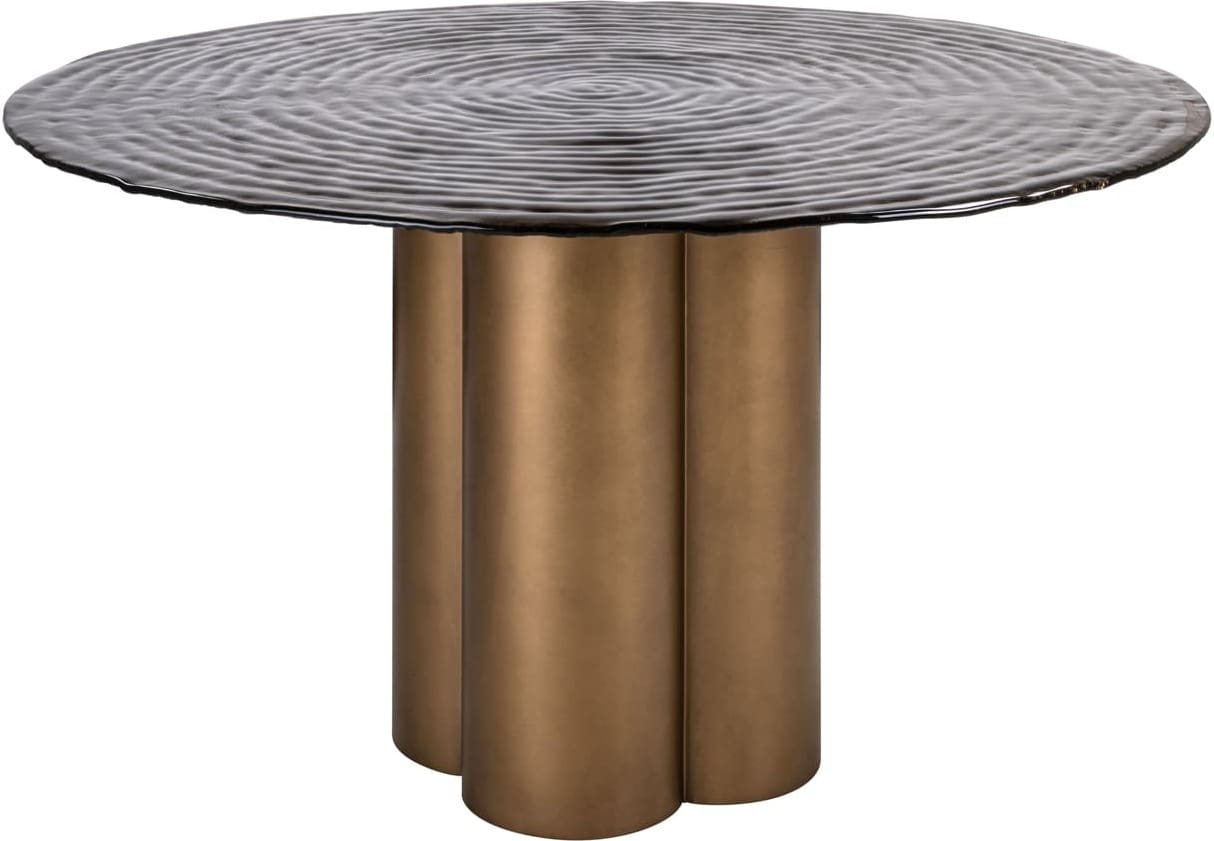 Richmond Interiors Eettafel Glastonburry gold antique 135Ø Goud Eettafel
