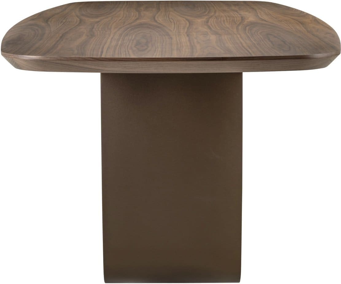 Richmond Interiors Eettafel Windsor walnut 230 brass base Eettafel