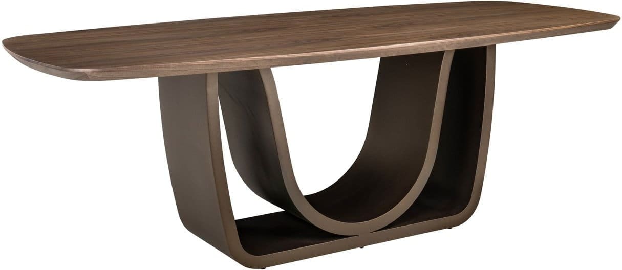 Richmond Interiors Eettafel Windsor walnut 230 brass base Eettafel