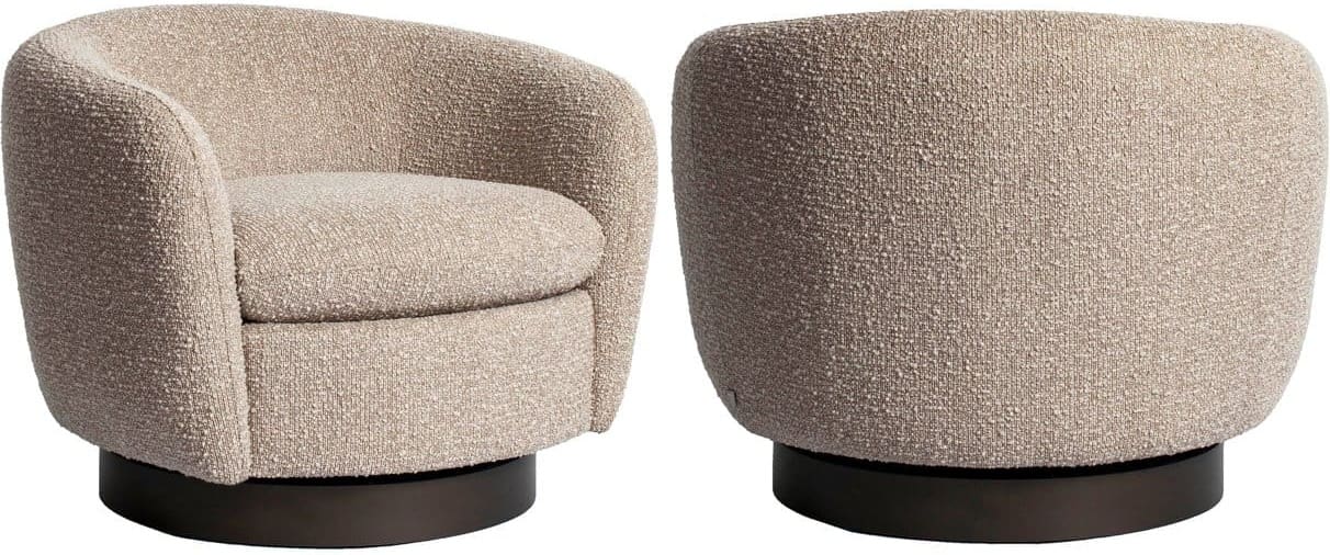 Richmond Interiors Lounge stoel Colmar natural chunky Beige Eetkamerstoel