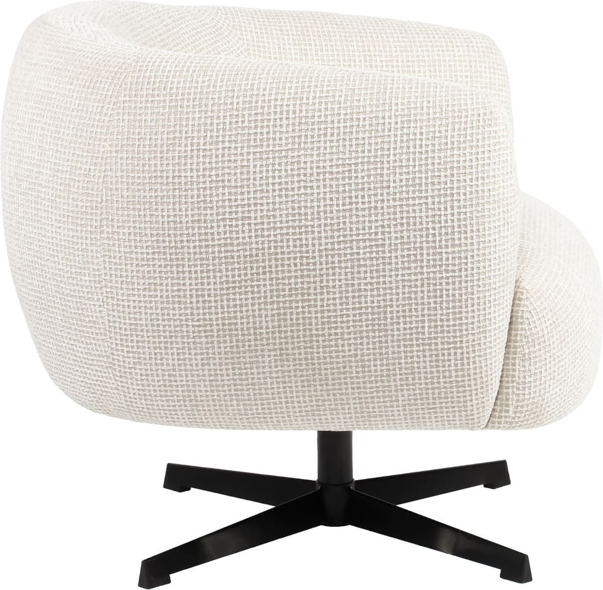 Richmond Interiors Lounge stoel Estelle beige blockweave swivel Beige Eetkamerstoel
