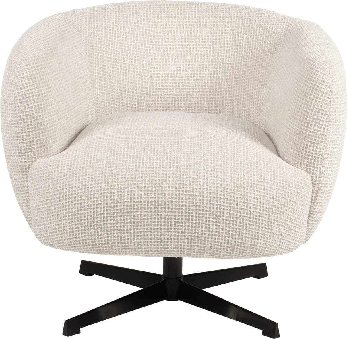 Richmond Interiors Lounge stoel Estelle beige blockweave swivel Beige Eetkamerstoel