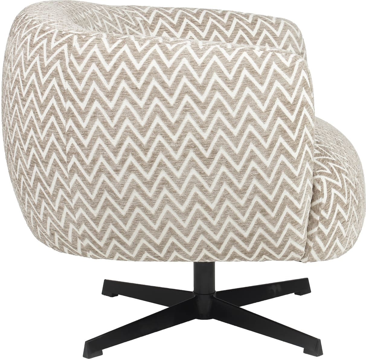 Richmond Interiors Lounge stoel Estelle sand chevron swivel Beige Eetkamerstoel
