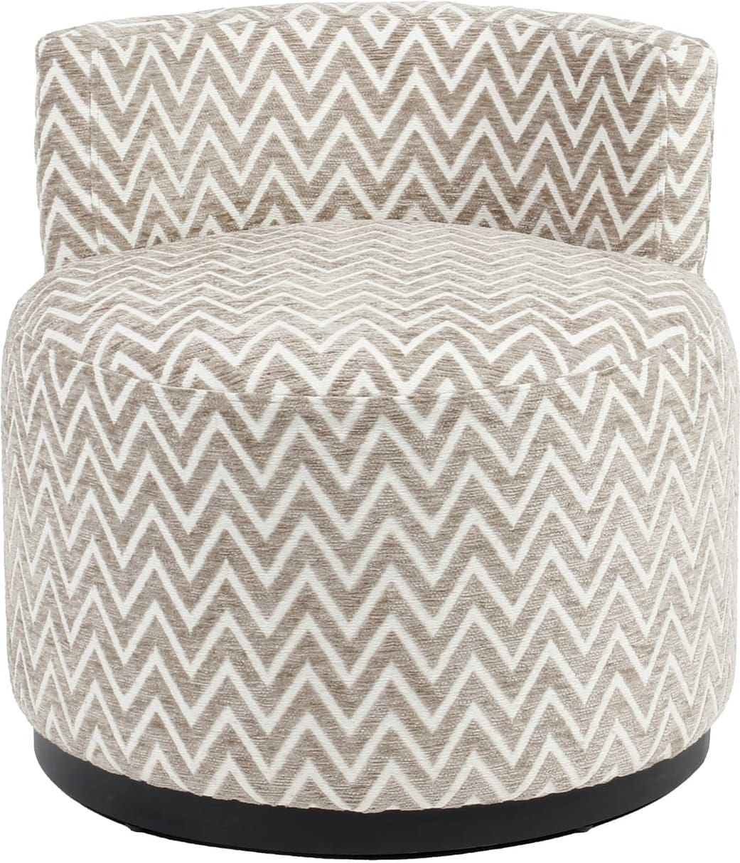Richmond Interiors Lounge stoel Franny sand chevron Beige Eetkamerstoel