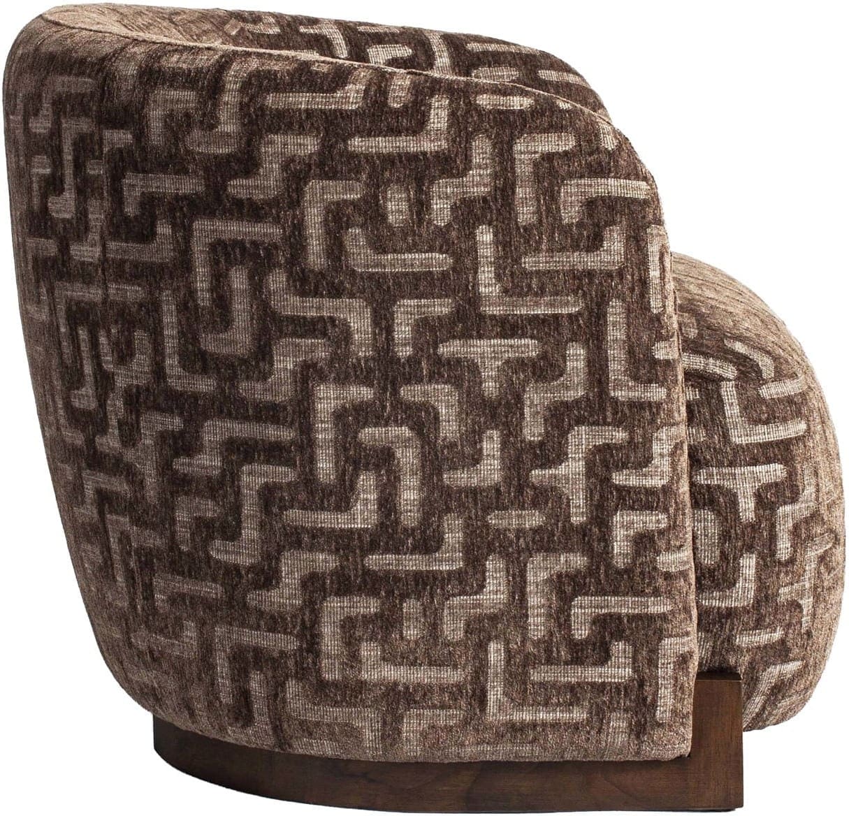 Richmond Interiors Lounge stoel Hannah brown labyrinth fire retardant Bruin Eetkamerstoel
