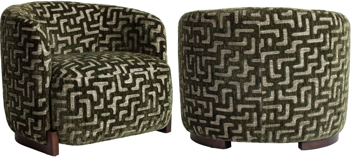 Richmond Interiors Lounge stoel Hannah moss labyrinth fire retardant  Eetkamerstoel
