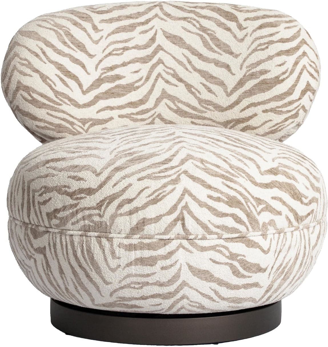 Richmond Interiors Lounge stoel Jace beige tiger swivel Beige Eetkamerstoel