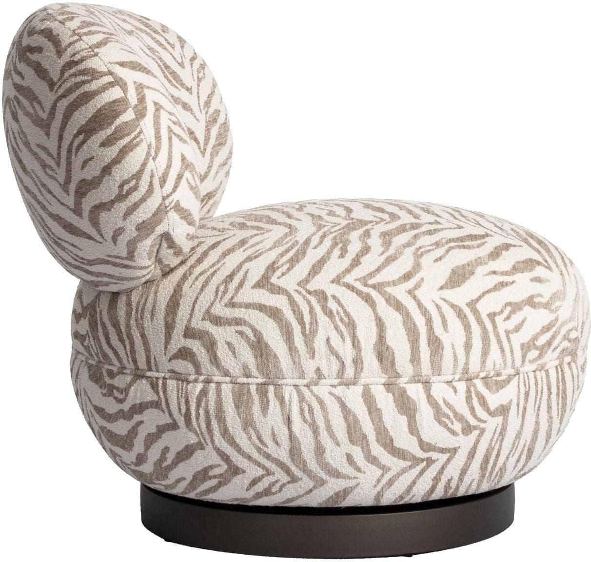 Richmond Interiors Lounge stoel Jace beige tiger swivel Beige Eetkamerstoel