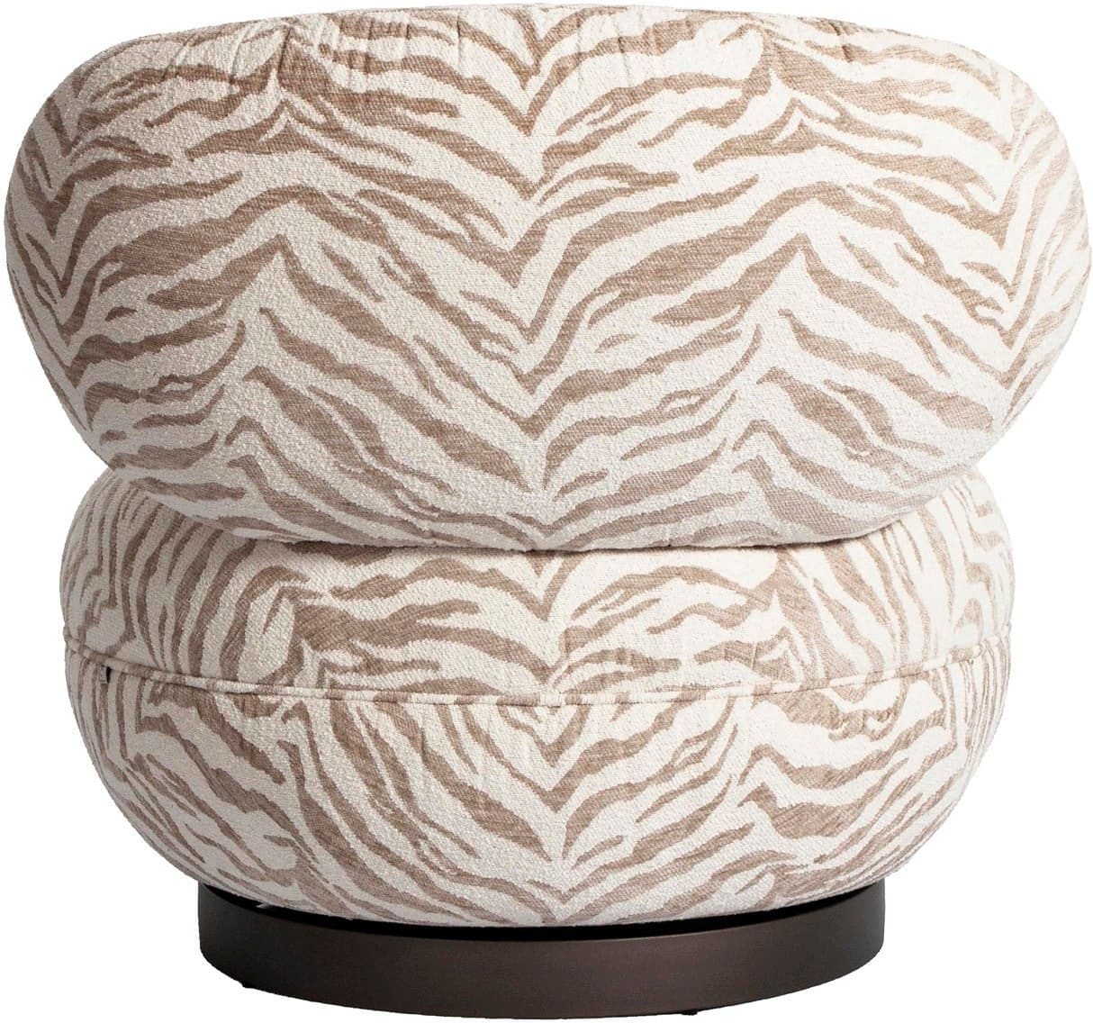 Richmond Interiors Lounge stoel Jace beige tiger swivel Beige Eetkamerstoel