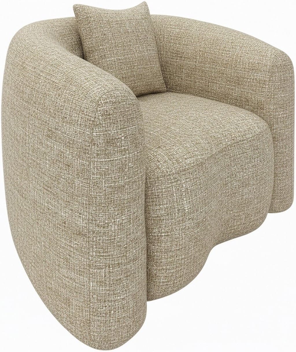 Richmond Interiors Lounge stoel Luxandra sand tweed fire retardant Beige Eetkamerstoel