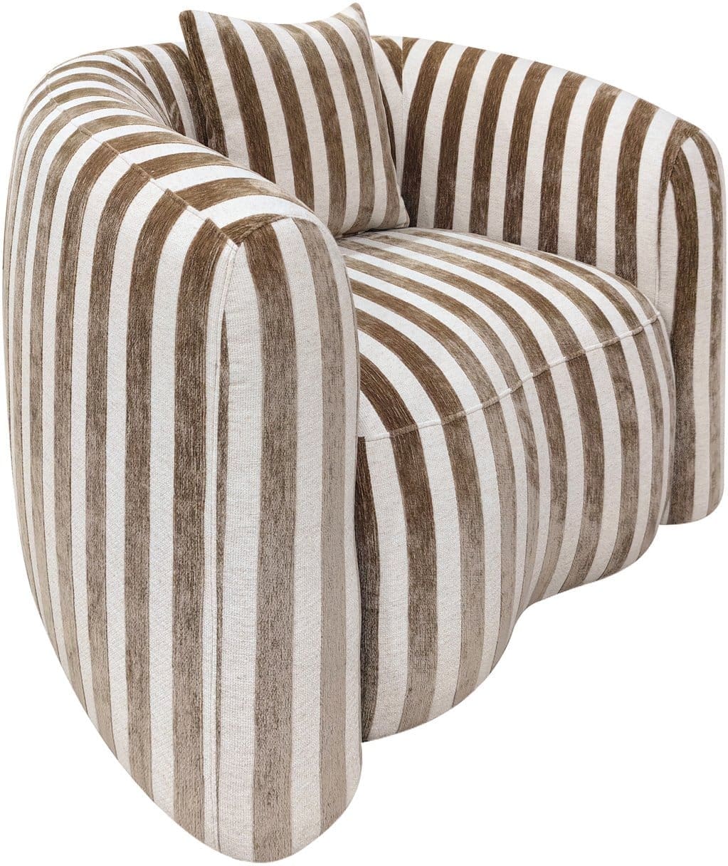 Richmond Interiors Lounge stoel Luxandra stripes sand Beige Eetkamerstoel