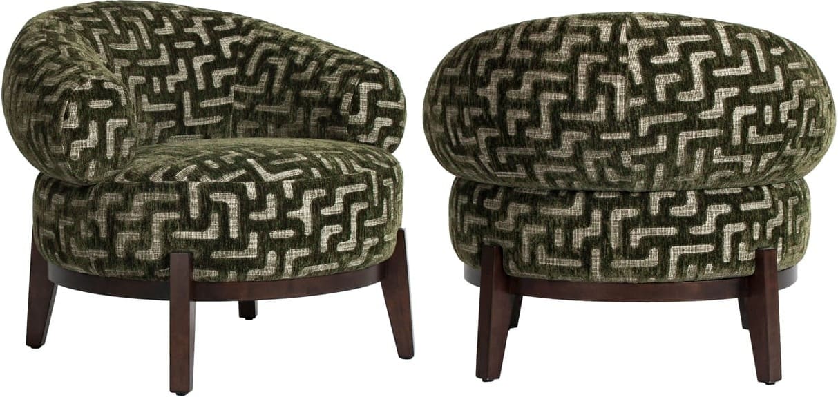 Richmond Interiors Lounge stoel Montana moss labyrinth Eetkamerstoel
