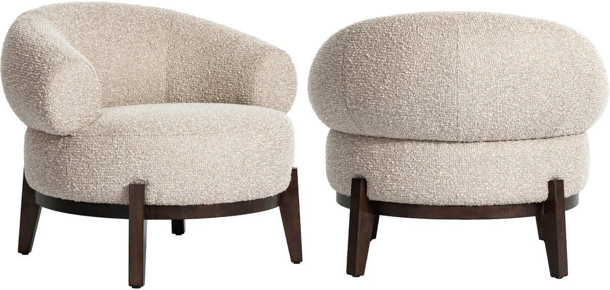 Richmond Interiors Lounge stoel Montana natural chunky fire retardant Beige Eetkamerstoel