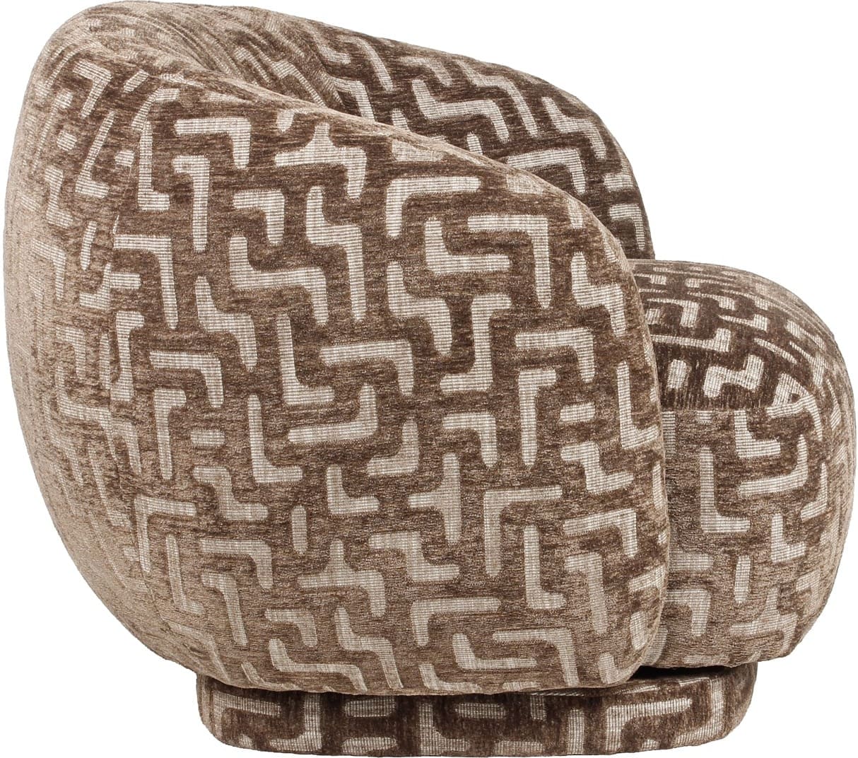 Richmond Interiors Lounge stoel Negreslo brown labyrinth Bruin Eetkamerstoel