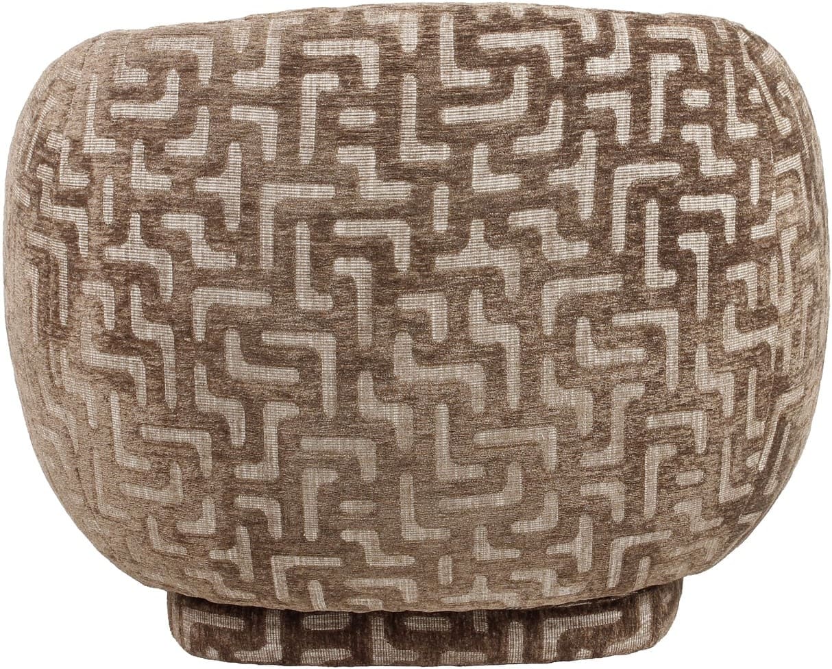 Richmond Interiors Lounge stoel Negreslo brown labyrinth Bruin Eetkamerstoel