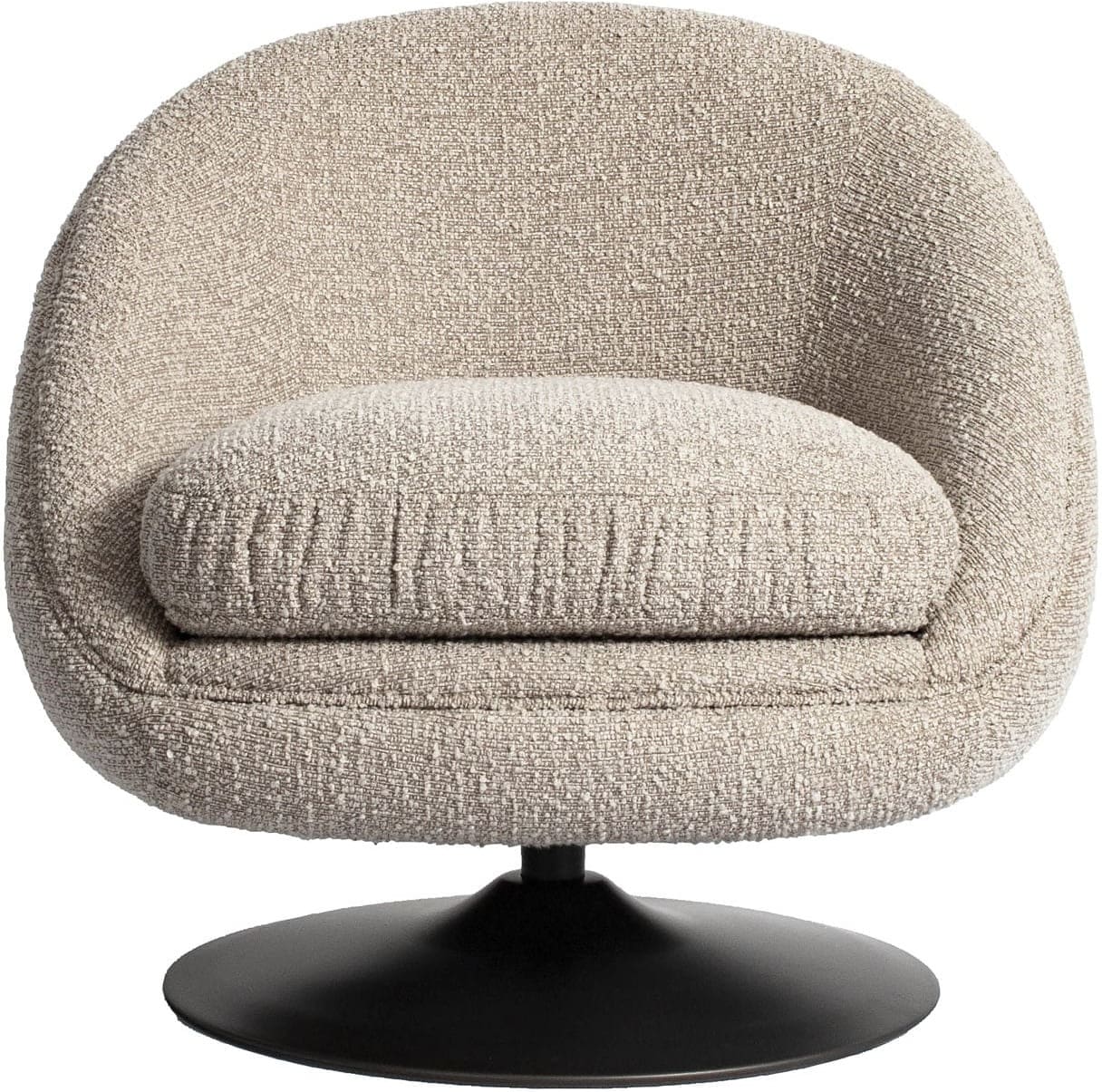 Richmond Interiors Lounge stoel Nodo natural chunky swivel Beige Eetkamerstoel