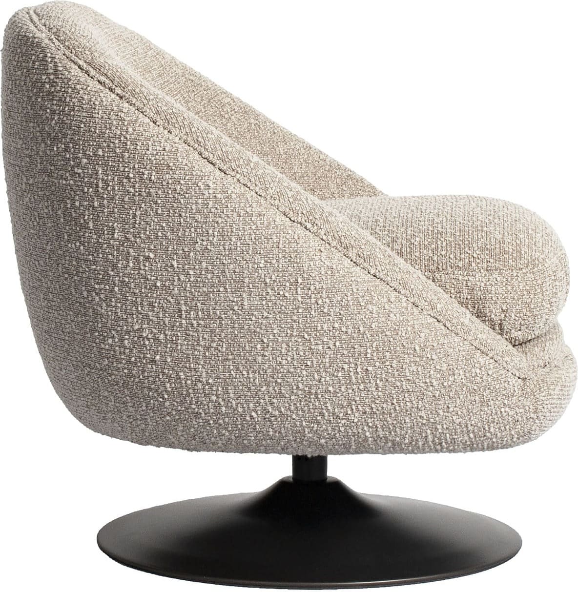 Richmond Interiors Lounge stoel Nodo natural chunky swivel Beige Eetkamerstoel