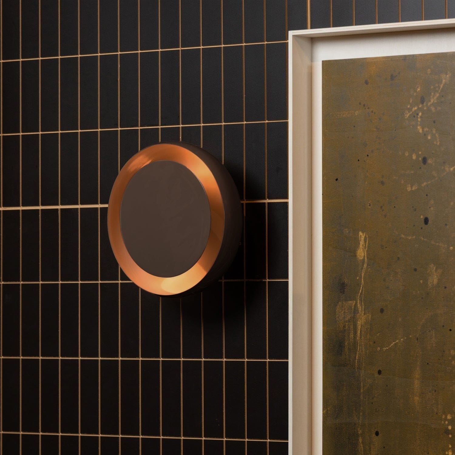 WOOOD Gloomy wandlamp rond metaal bruin Bruin Wandlamp