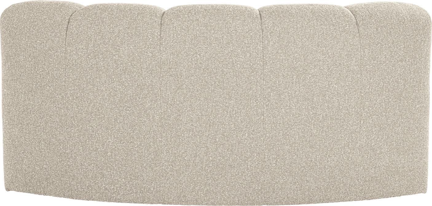 WOOOD Mojo eetbank halfronde hoek rugleuning boucle beige Beige Eetkamerbank