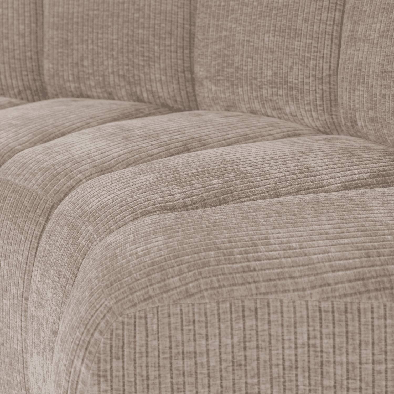 WOOOD Mojo eetbank halfronde hoek rugleuning rib donkerzand Bruin|Beige Eetkamerbank