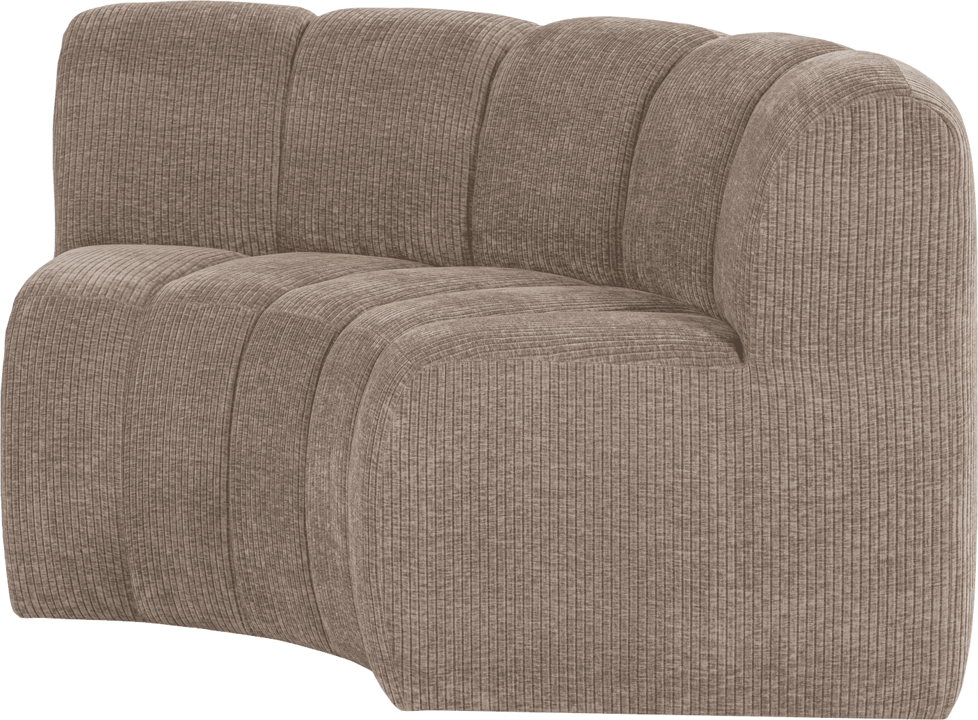 WOOOD Mojo eetbank halfronde hoek rugleuning rib donkerzand Bruin|Beige Eetkamerbank