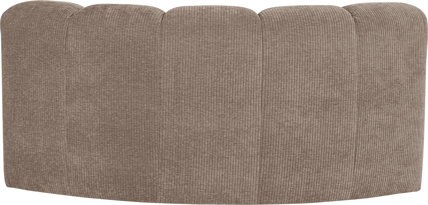 WOOOD Mojo eetbank halfronde hoek rugleuning rib donkerzand Bruin|Beige Eetkamerbank