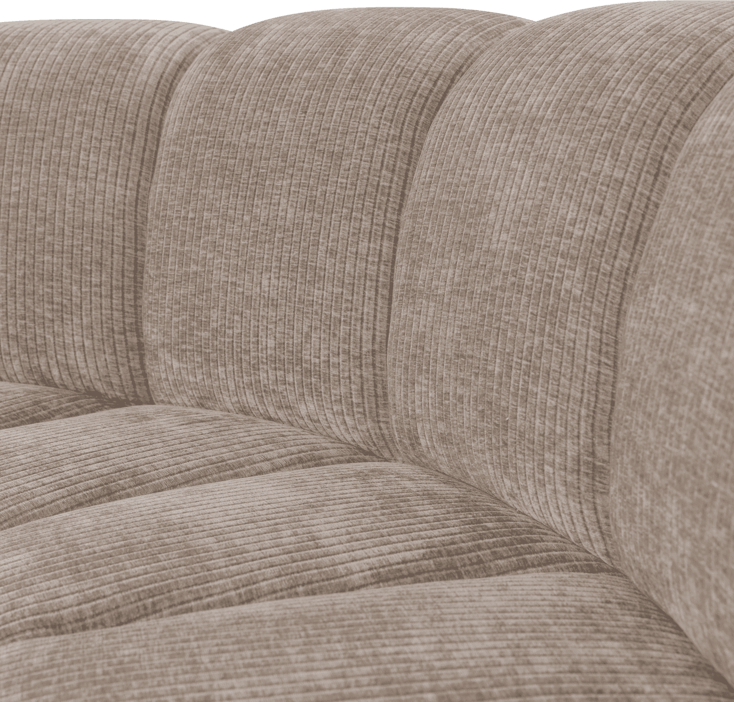 WOOOD Mojo eetbank halfronde hoek rugleuning rib donkerzand Bruin|Beige Eetkamerbank