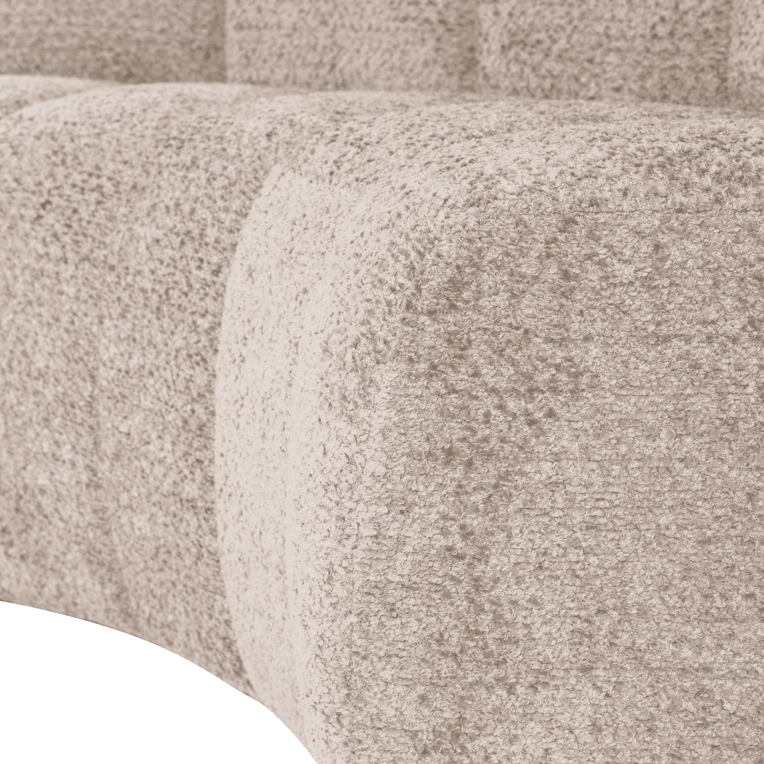 WOOOD Mojo eetbank halfronde hoek rugleuning wollig d.zand Bruin|Beige Eetkamerbank