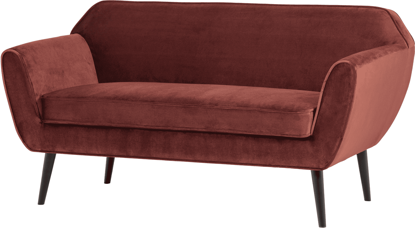 WOOOD Rocco 150cm velvet bordeauxrood Bordeaux 2-zitsbank