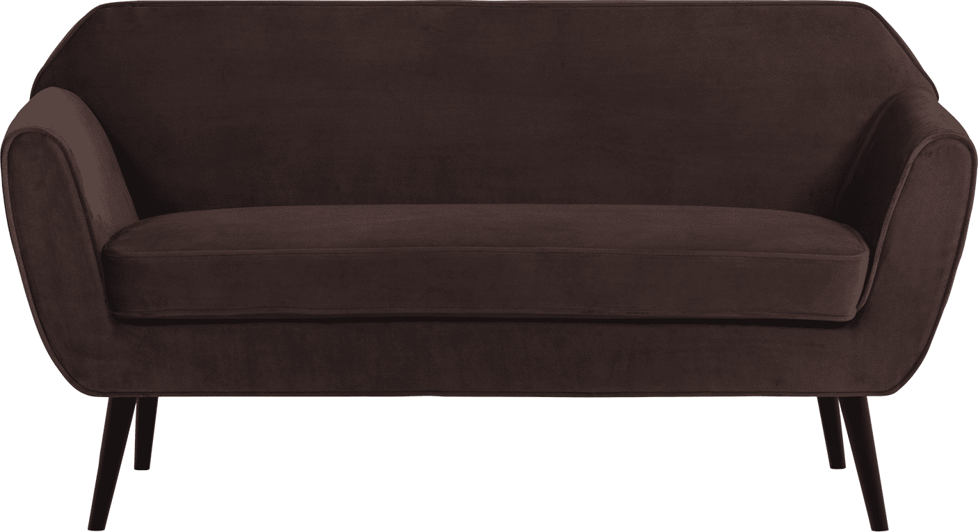 WOOOD Rocco 150cm velvet donkerbruin Donkerbruin 2-zitsbank